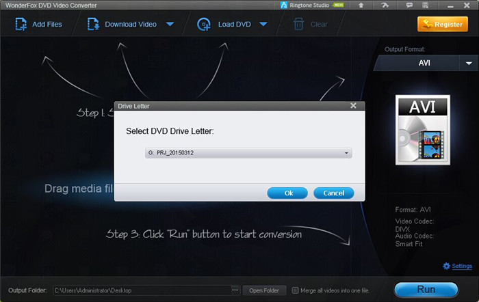 How to rip and copy DVD film The Martian to avi. File C step 1