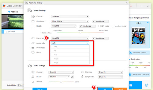 Select output format