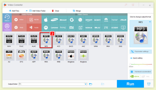 Set MP3 as Output Format