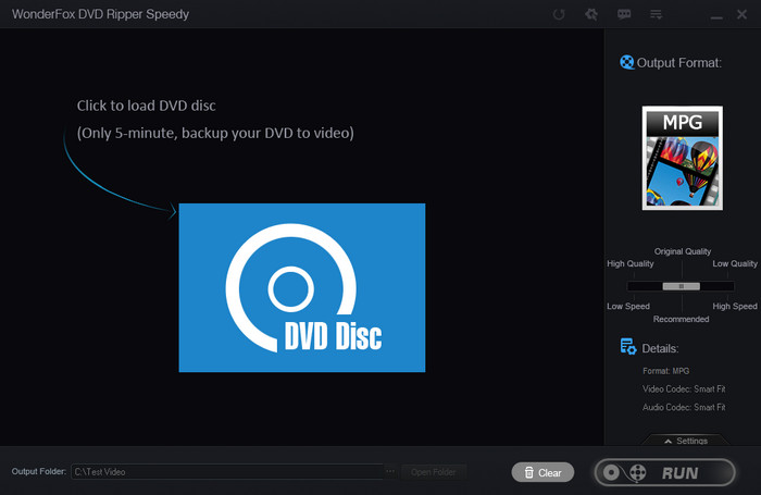 Interface of DVD Copier Freeware