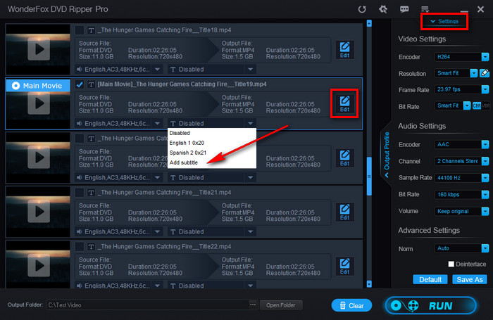 Add Subtitle to DVD & Adjust Settings