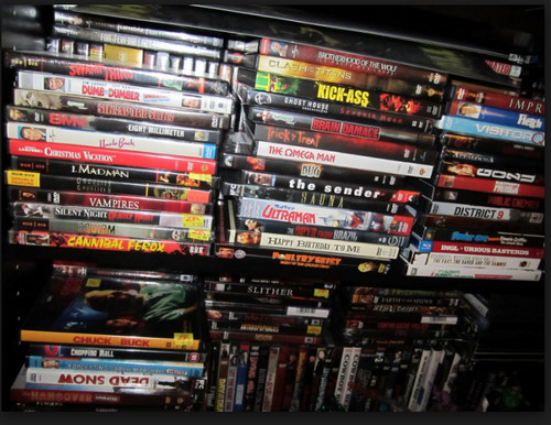 Piles of DVD disks