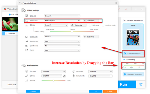 Free Video Quality Enhancer – Set Parameters