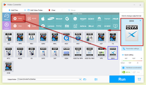 Choose output format