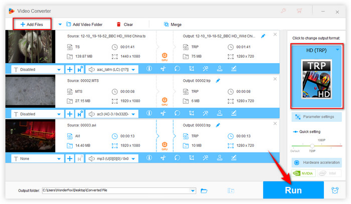 Convert MP4 to TRP