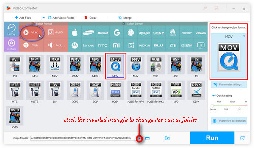 Choose output format