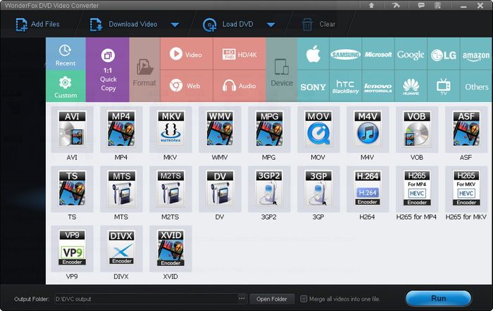 Output formats and devices