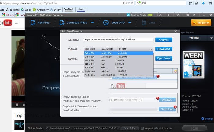 The feature of YouTube Downloader