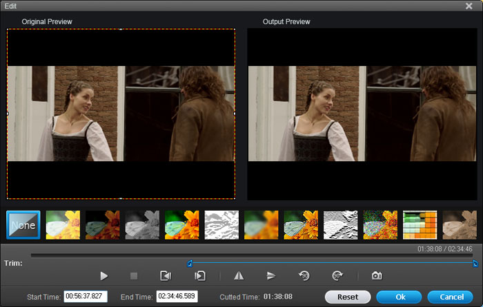 The feature of video editing