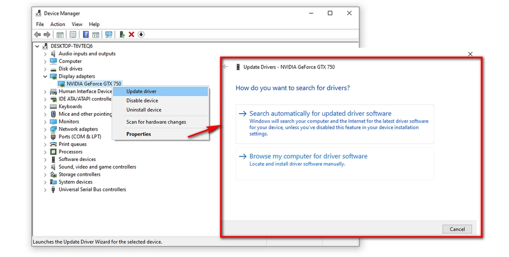 Update drive adapter 