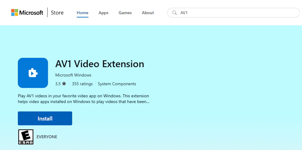 Install Codec from Microsoft Store