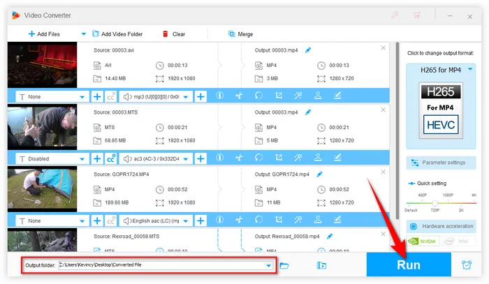 Start 1080p to 720p Video Downscaling