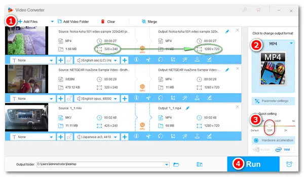 Convert Video 240P to 720P