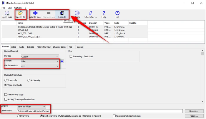 XMedia Recode Convert 3G2 Files