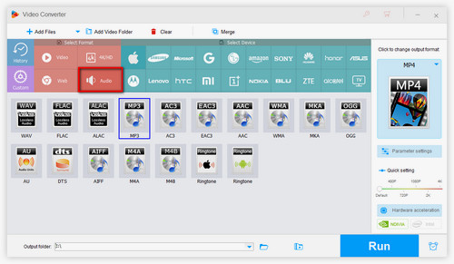 Select One Output Format