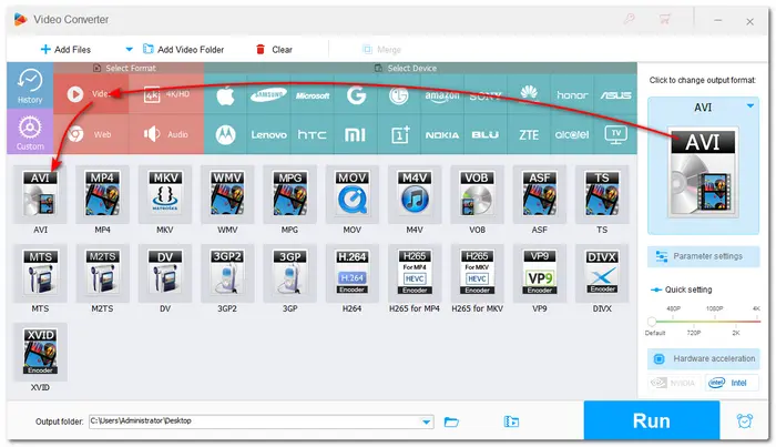 Select Output Formats