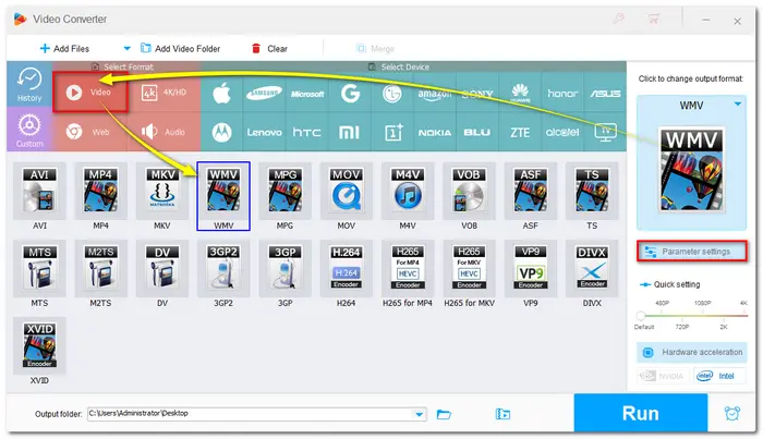 Select Output Formats