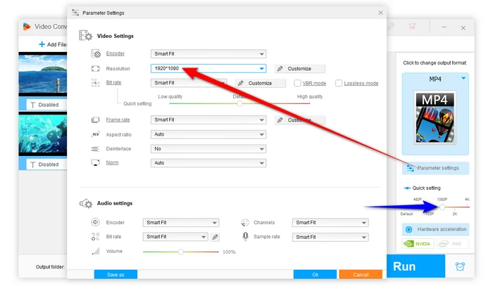 Tweak Video Resolution from 480p to 1080p