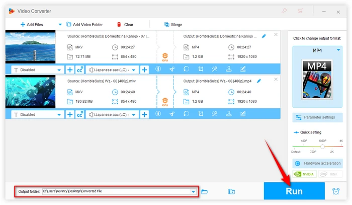 Start 480p Video to 1080p Conversion