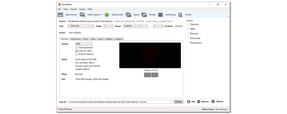 HandBrake - MP4 4K Converter