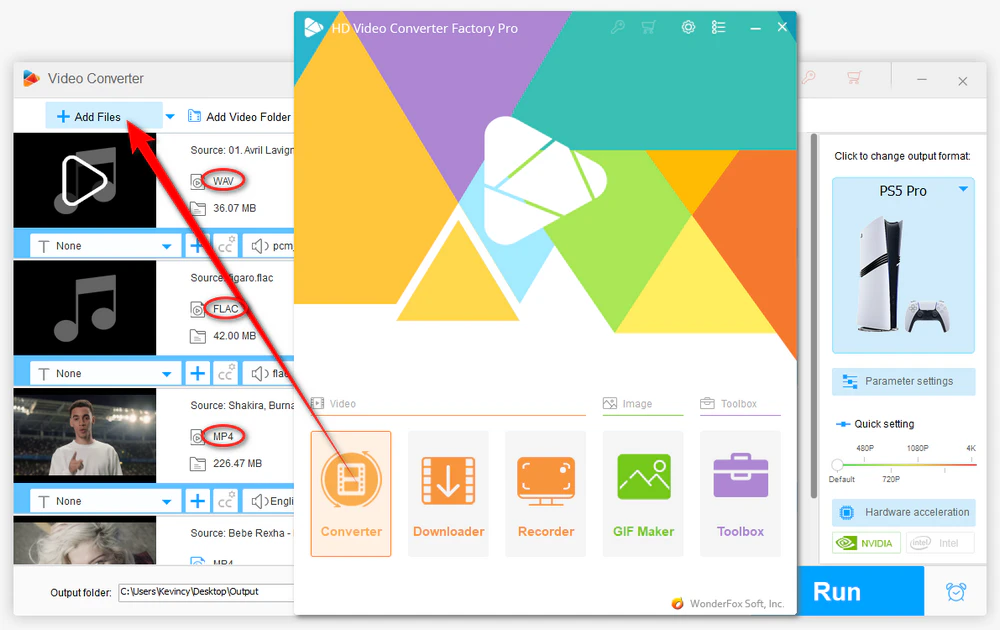Add Audio or Video Files to Converter