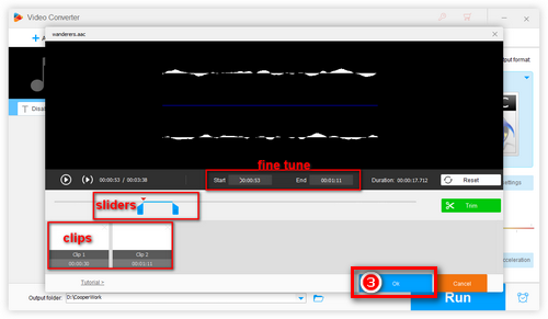 Trim AAC to Clips