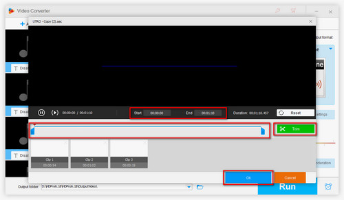 Trim Multiple Audio Clips from the AAC Files