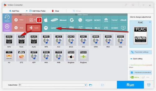 Choose FLAC as the Output Format