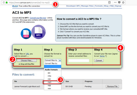 convert mp3 to ac3