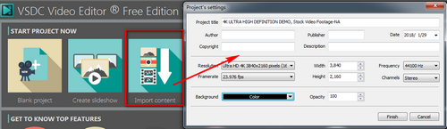 Import Video Files to VSDC