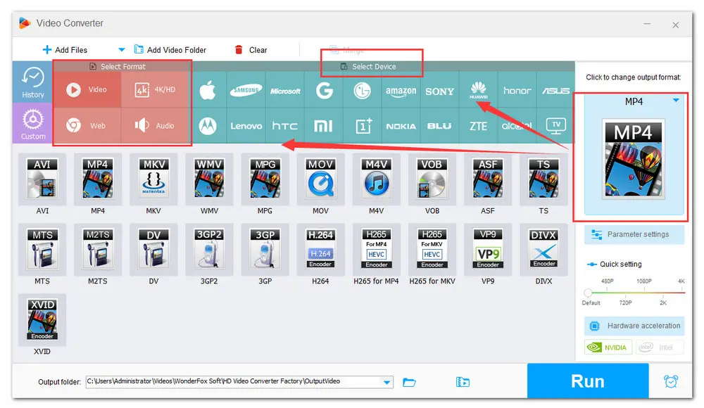 Select a Desired Output Format