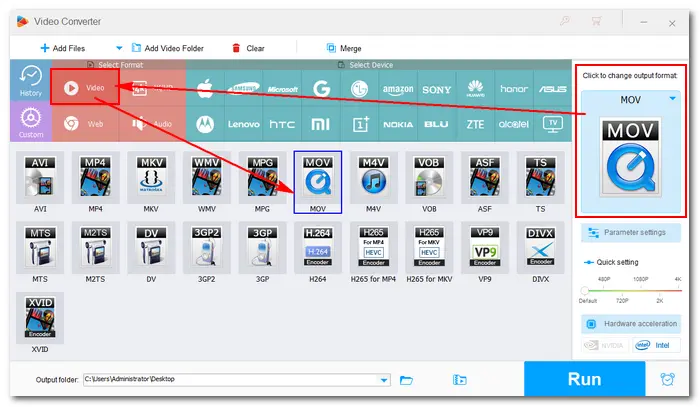 Select Output Format