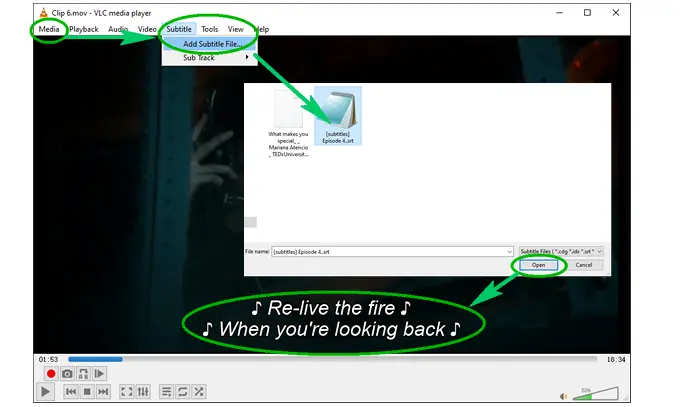 Add Subtitles in VLC