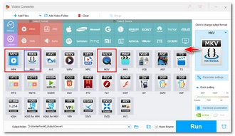 Select MP4, MKV, or MOV as the Output Format 
