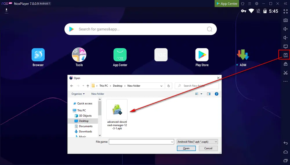 Install ADM APK for PC