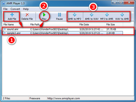 amr file player free download