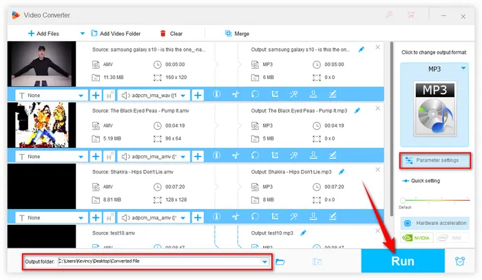 Batch Convert AMV to MP3