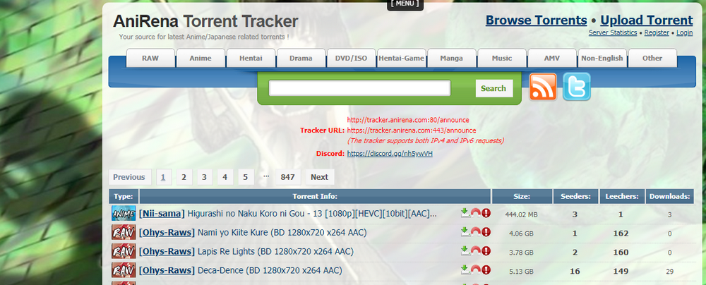 Manga torrents on AniRena 