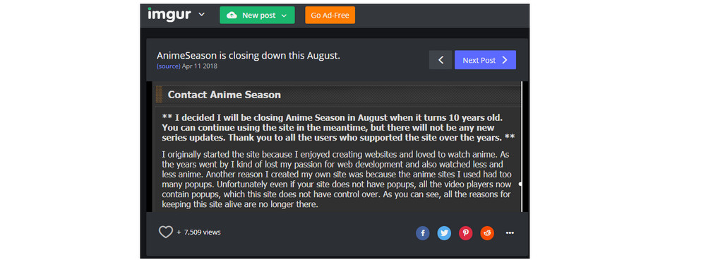 Animeseason.com closing