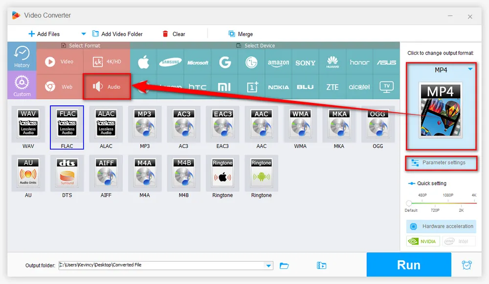 Choose an Output Audio Format