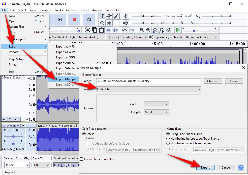 Audacity Convert APE Files