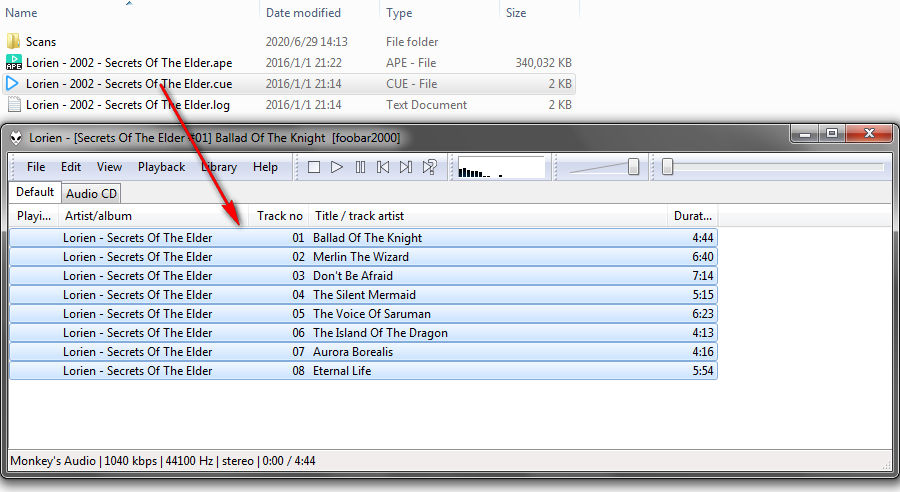 Load CUE File in Foobar2000