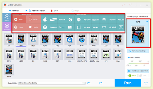 Choose your desired output format and start conversion