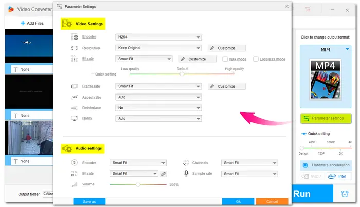 Modify Output Settings