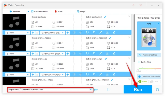 Batch Convert AU Files to MP3