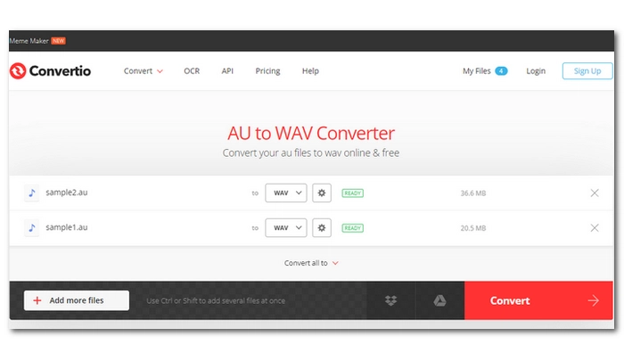 Convert Au to WAV Online