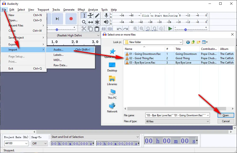 Convert FLAC to MP3 Audacity