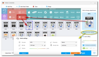 Choose MP3 as the Output Format