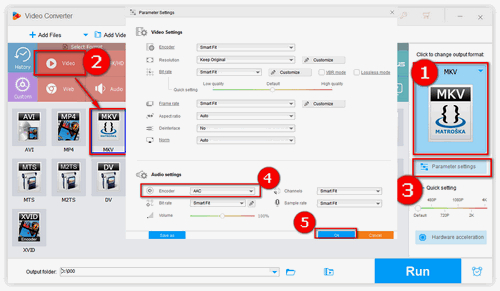 Choose MKV Format and AAC Encoder