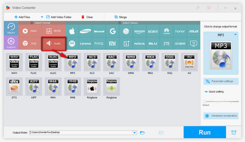 Select Output Format